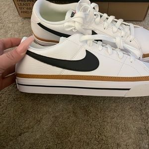 New in box Nike court legacy white/black-desert ochre